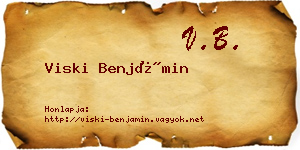 Viski Benjámin névjegykártya