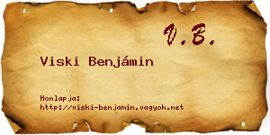 Viski Benjámin névjegykártya